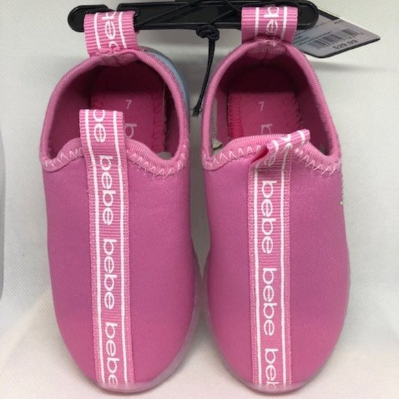 Bebe girls Pink & Blue Rhinestone-Logo Slip-On Sneaker - Picture 3 of 5
